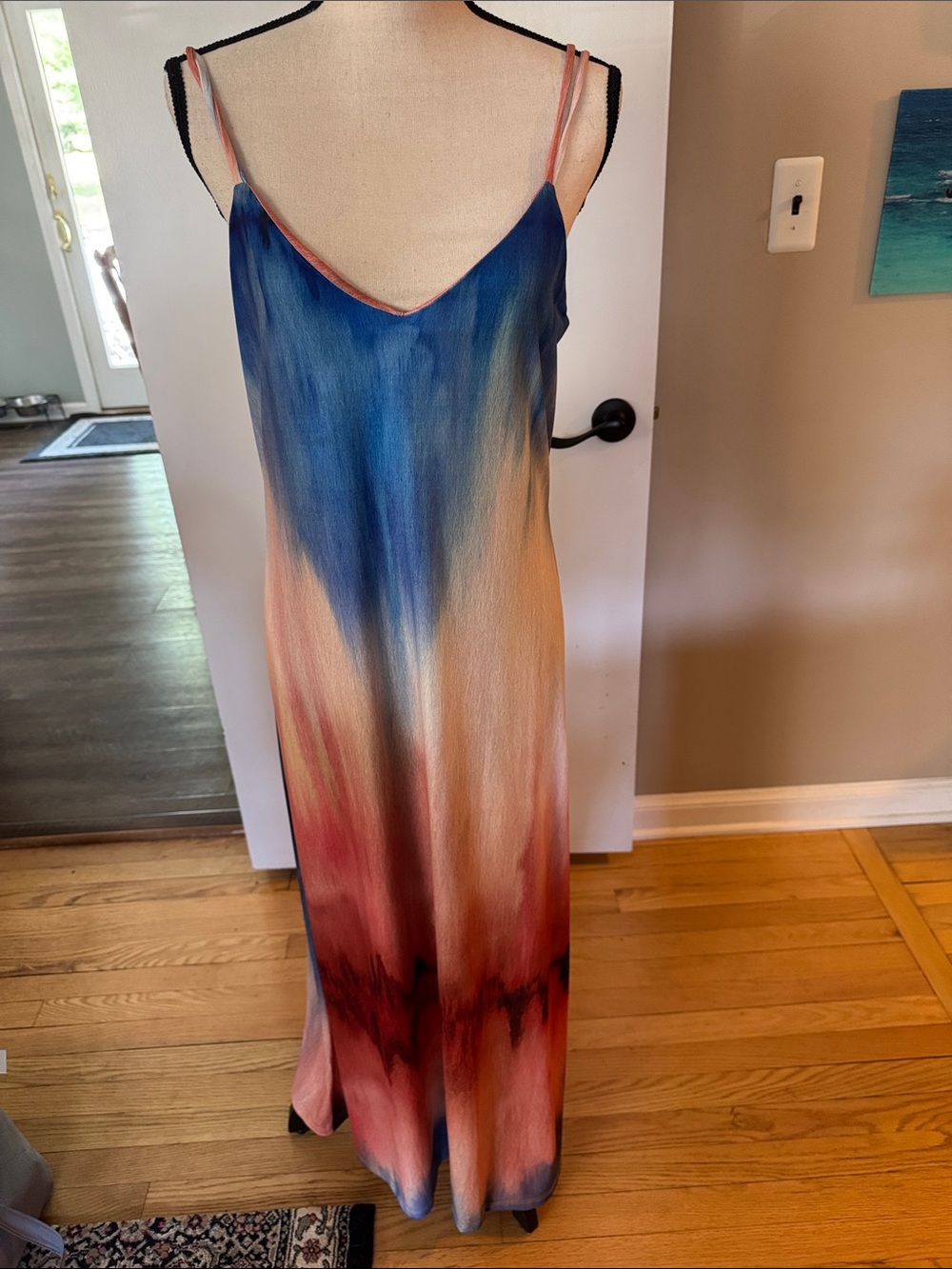 Zara Blue, Peach & Red Ombre Slip Dress